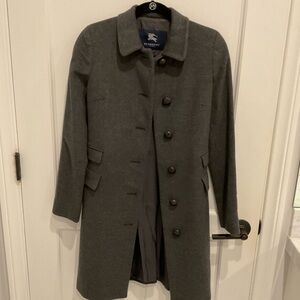 Dark Gray Burberry 3/4 Wool/Cashmere Coat